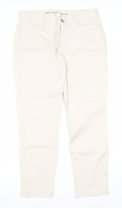 Womens UK Size 8R Gap Slim Fit Chino Beige Trousers