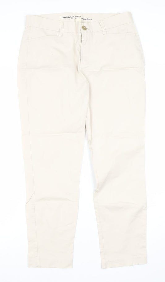 Womens UK Size 8R Gap Slim Fit Chino Beige Trousers