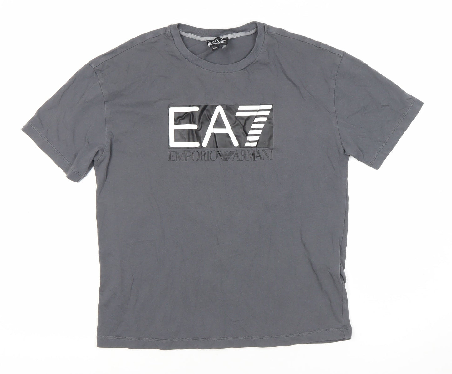 Emporio Armani Logo Boys Grey Cotton T-Shirt, 12 Years Casual