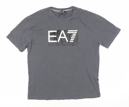 Emporio Armani Logo Boys Grey Cotton T-Shirt, 12 Years Casual