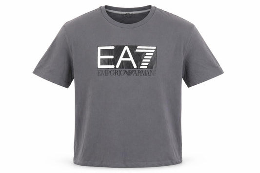 Emporio Armani Logo Boys Grey Cotton T-Shirt, 12 Years Casual