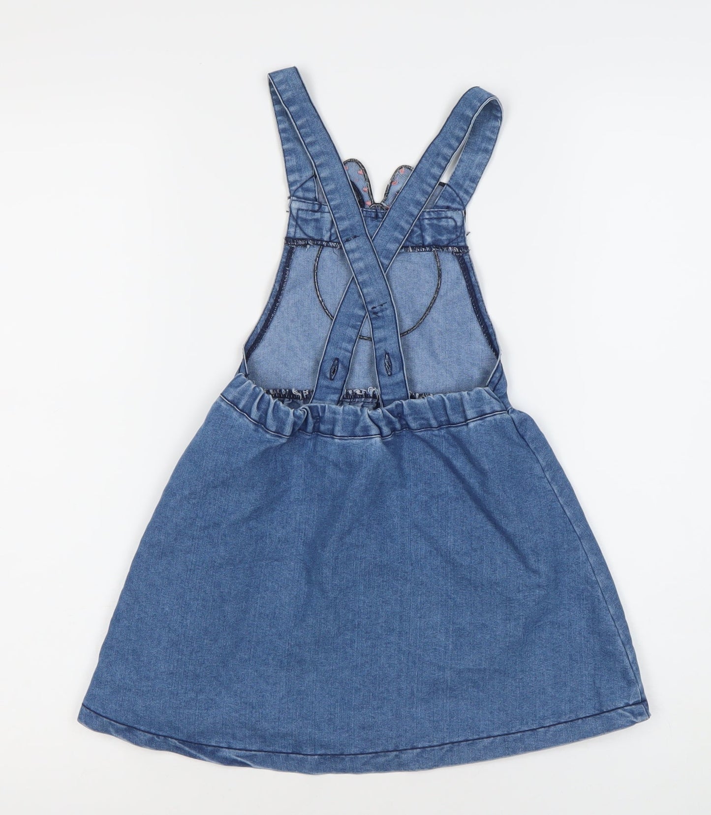 Minnie Girls Blue Denim Pinafore Dress 110 - Casual, Party Ready