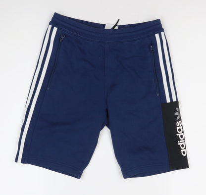 Adidas Boys Blue Athletic Shorts 11-12Y Gym Training