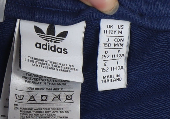 Adidas Boys Blue Athletic Shorts 11-12Y Gym Training