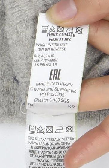 Womens UK Size M Marks and Spencer Grey Pullover Jumper