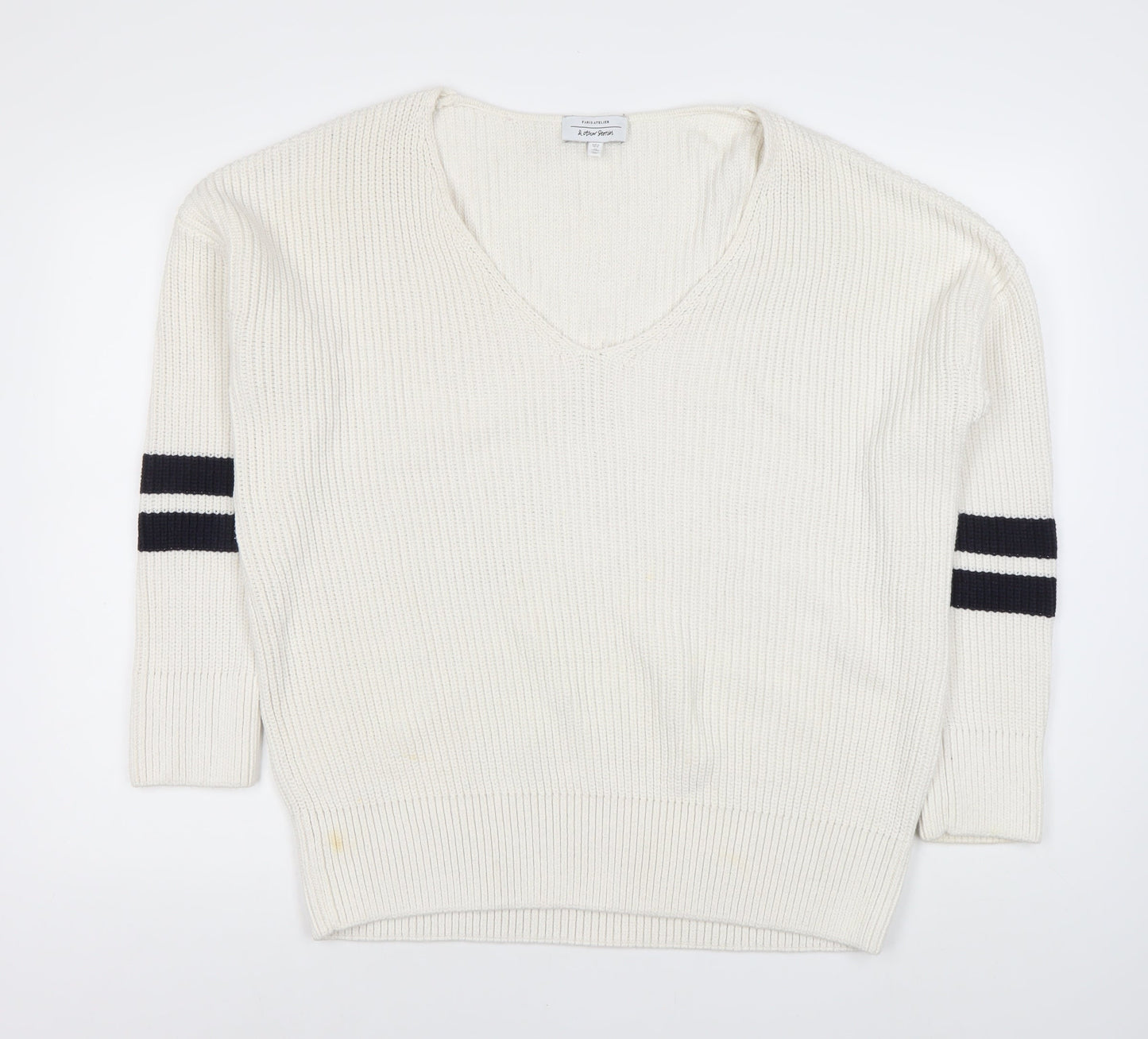 Patty Boutik Women's White V-Neck Jumper Size 12