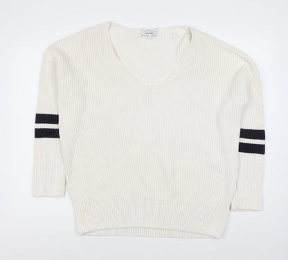 Patty Boutik Women's White V-Neck Jumper Size 12