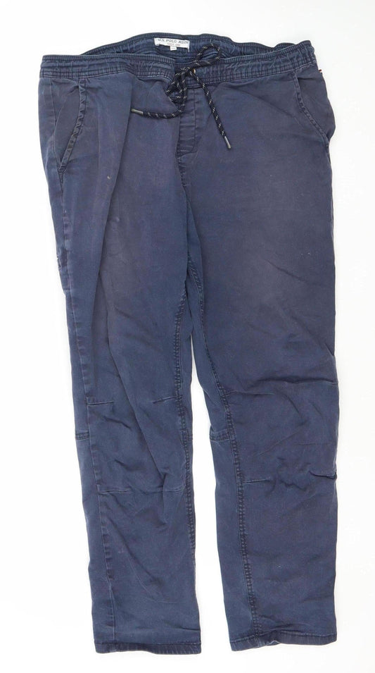 U.S. Polo Assn. Men's Blue Jogger Trousers, 38R, Casual Comfort