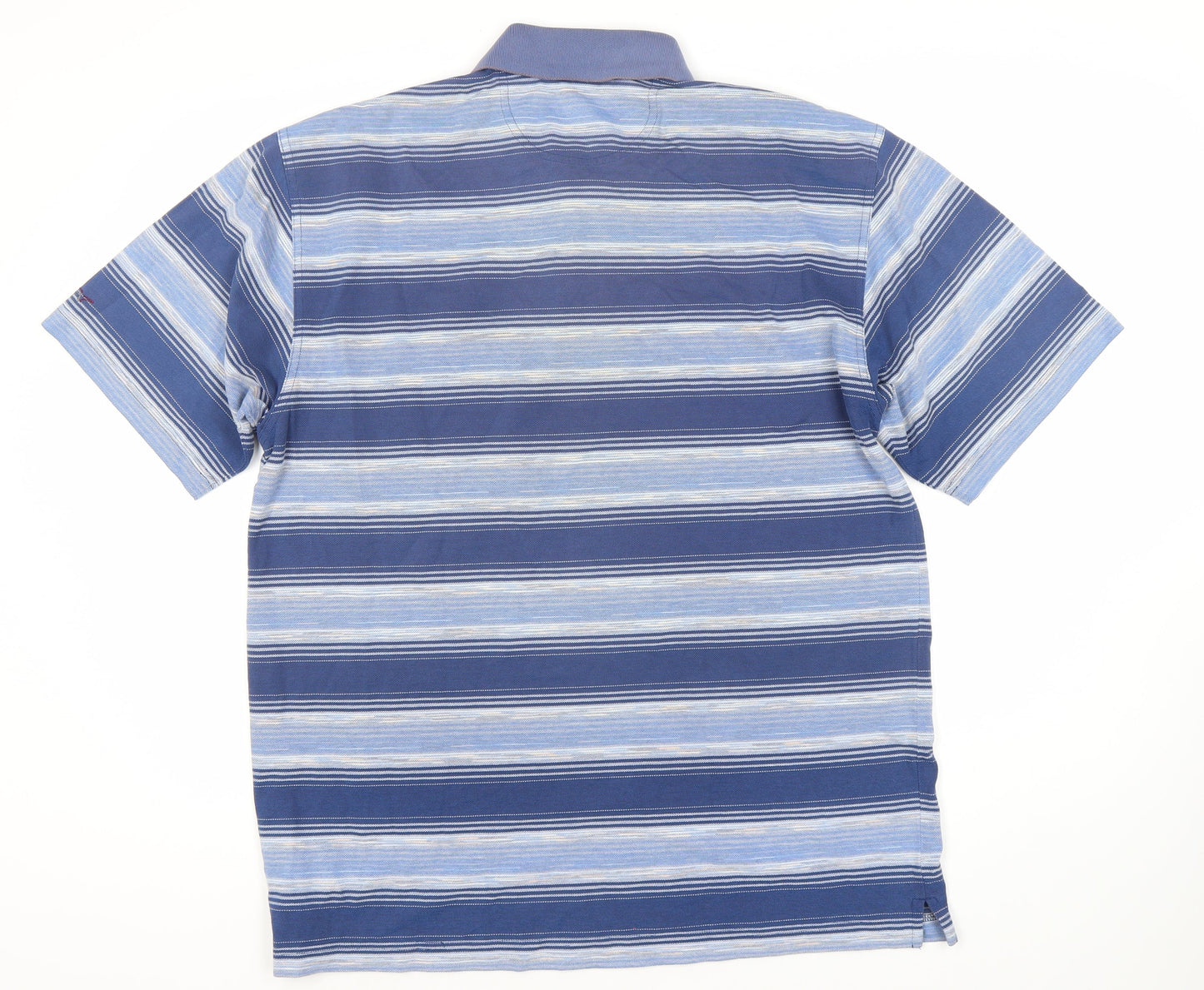 Greg Norman Men's Blue Striped Polo Shirt