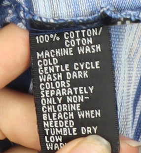 Greg Norman Men's Blue Striped Polo Shirt