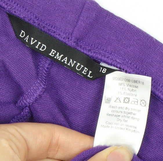 David Emanuel Women's Purple Midi Skirt Size 18
