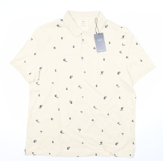Marks and Spencer Men's Beige XL Polo Shirt