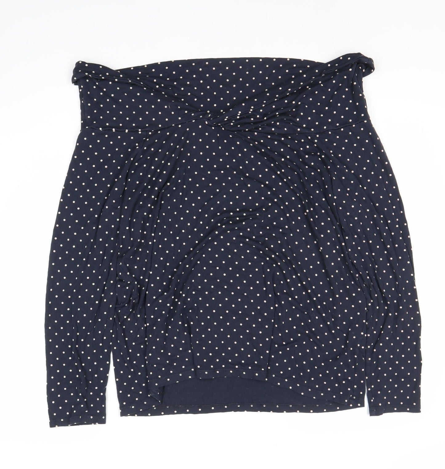 Bonmarche Women's Blue Polka Dot Cowl Neck Top