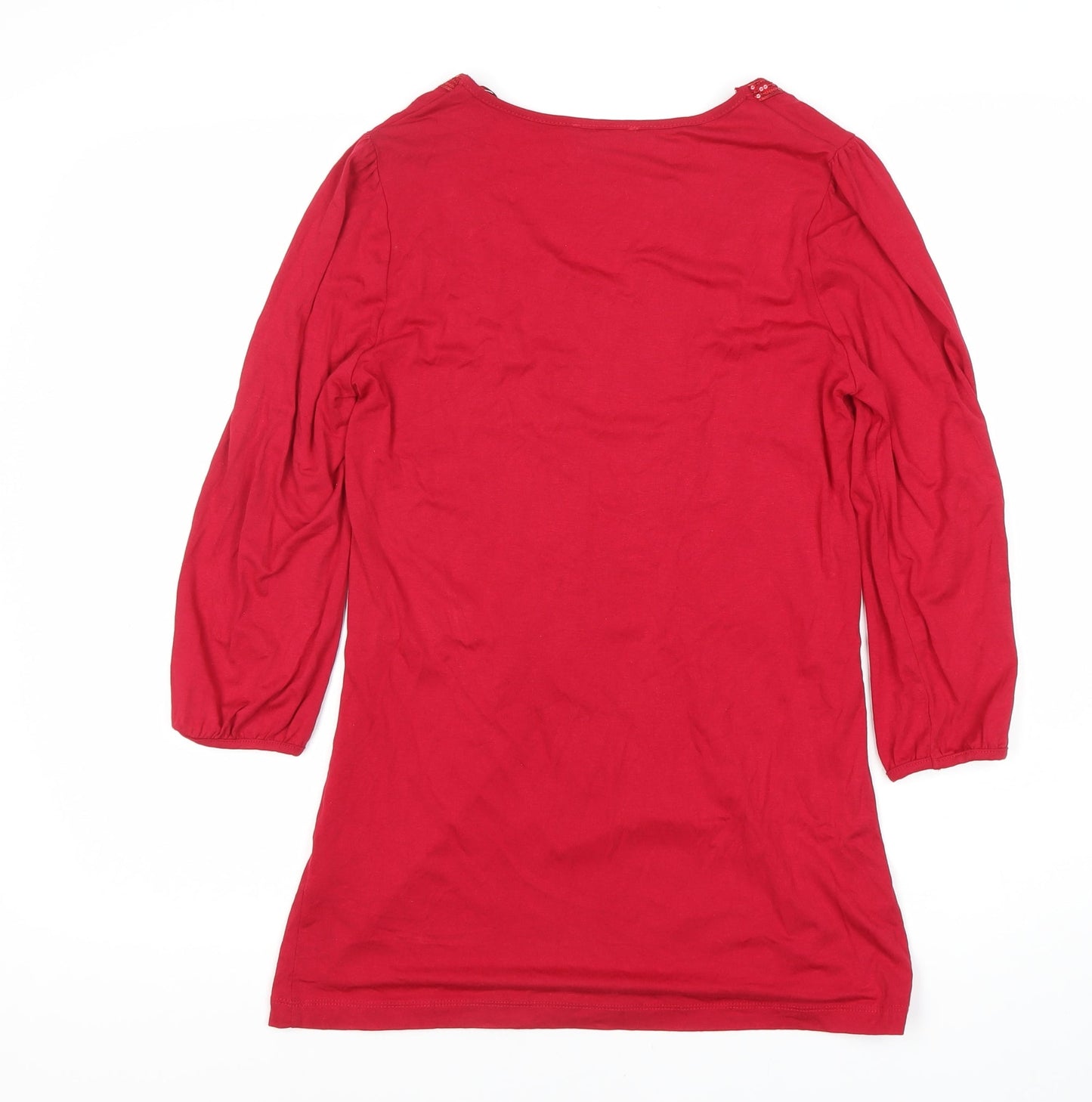 Womens UK Size 10 Soon Red Tunic Blouse