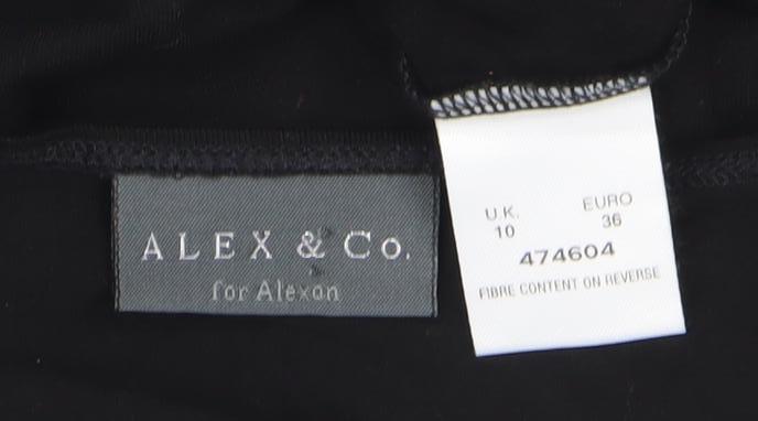 Womens UK Size UK 10 ALEX & CO. Black Basic T-Shirt