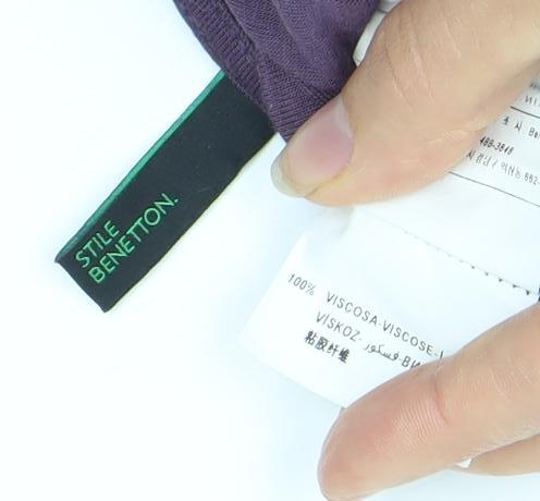 Womens UK Size S Benetton Purple  T-Shirt