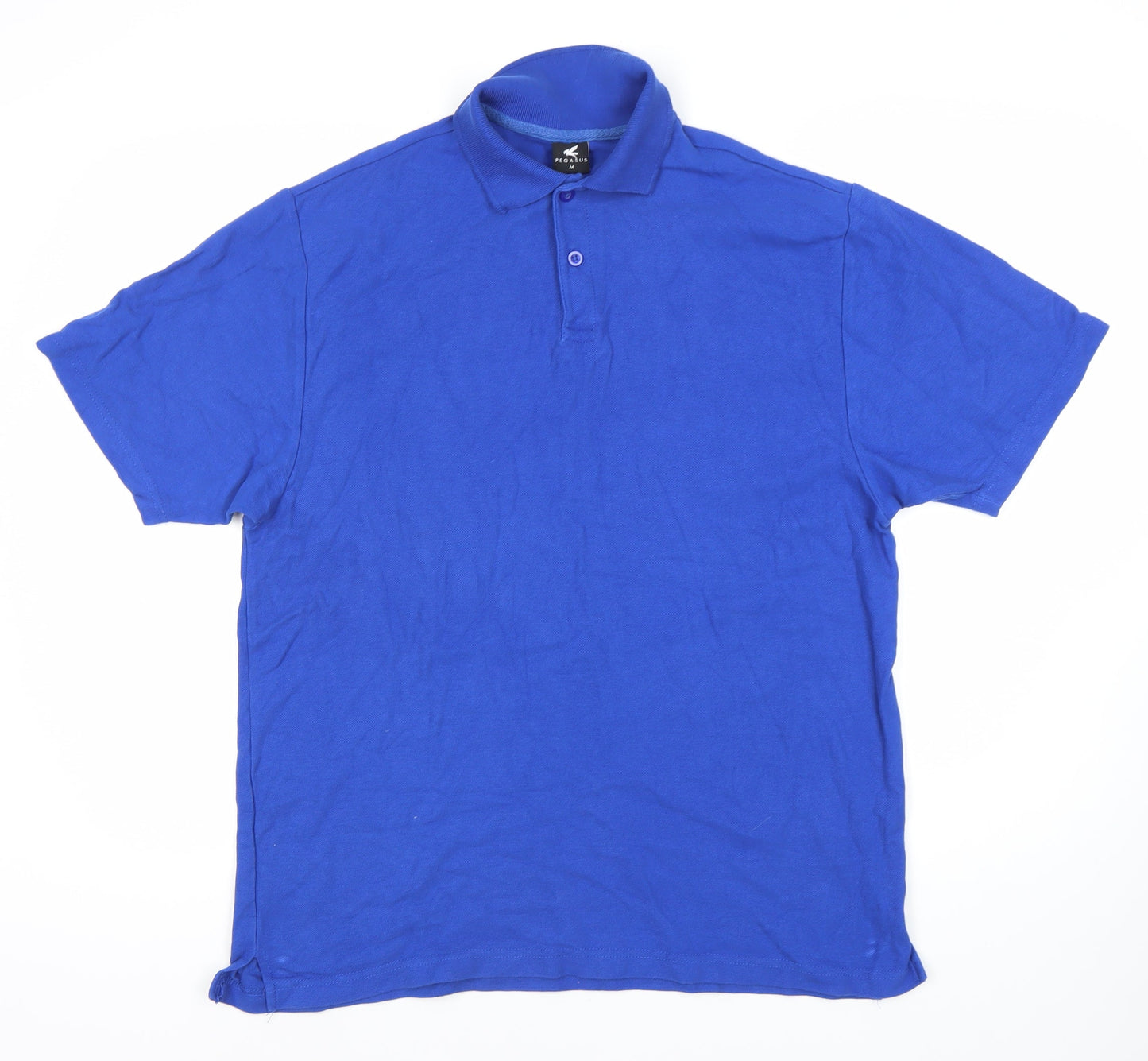 Pegasus Men's Blue Medium Cotton Polo Shirt
