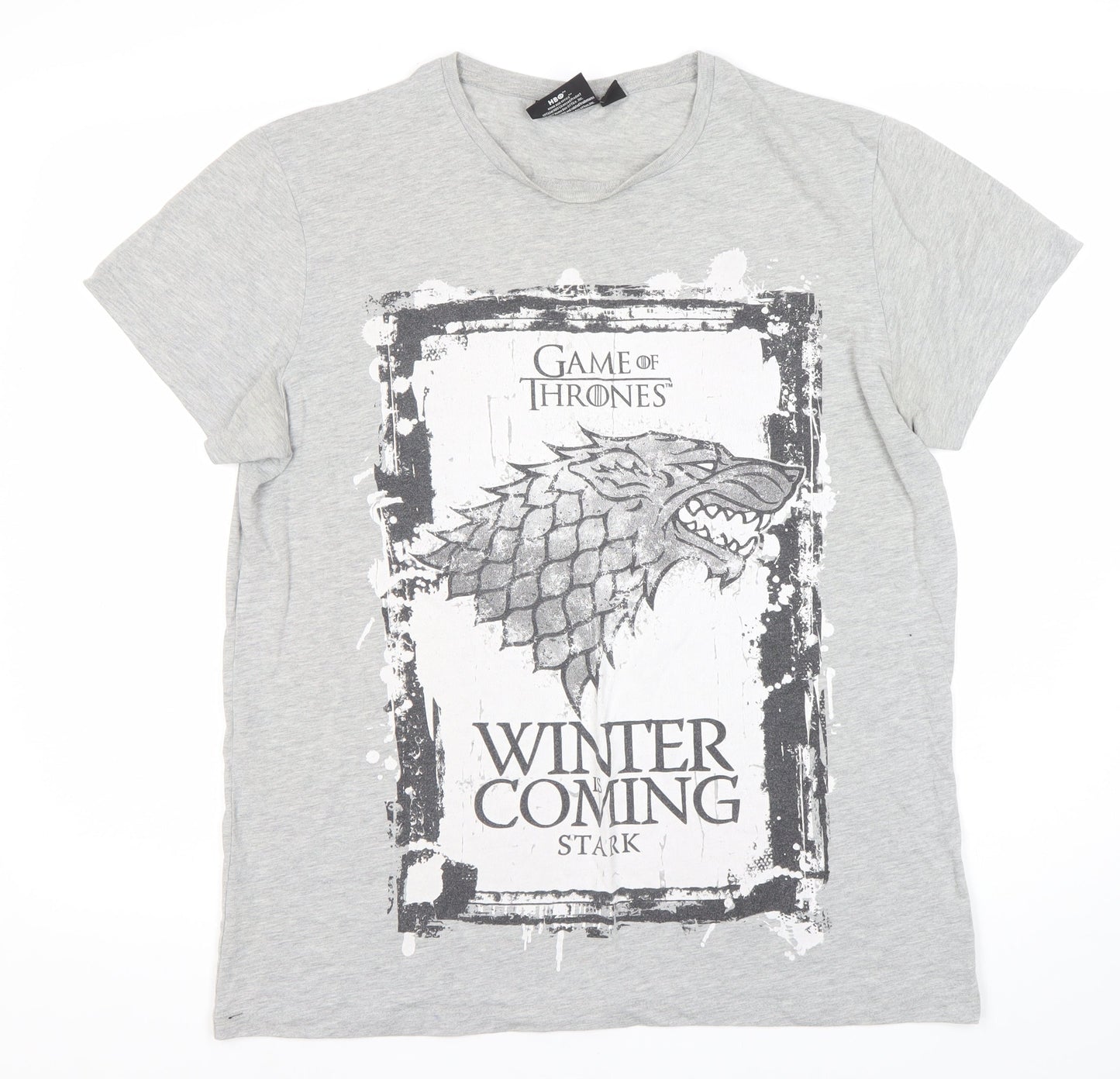Mens UK Size L Game Of Thrones Grey  T-Shirt