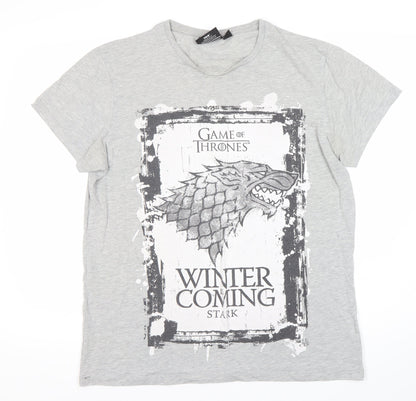Mens UK Size L Game Of Thrones Grey  T-Shirt