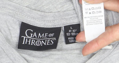 Mens UK Size L Game Of Thrones Grey  T-Shirt