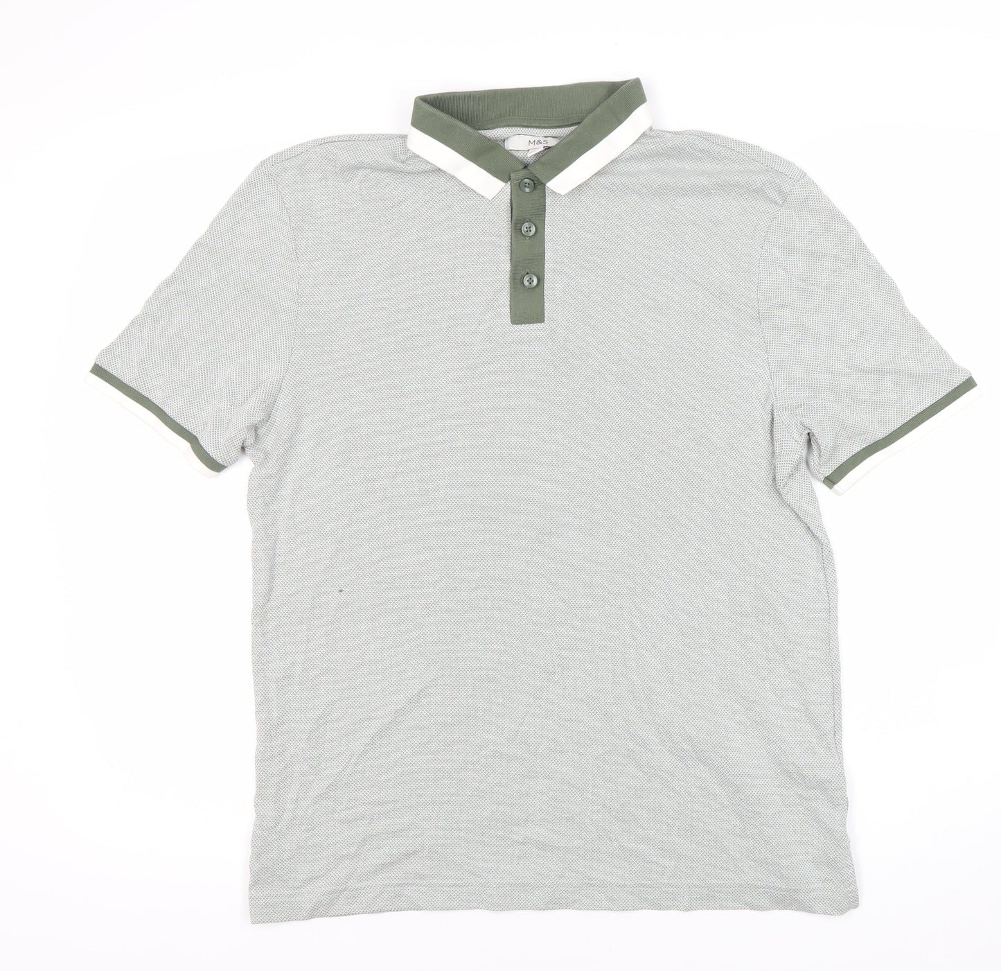Marks and Spencer Green Polo Shirt M Short Sleeve