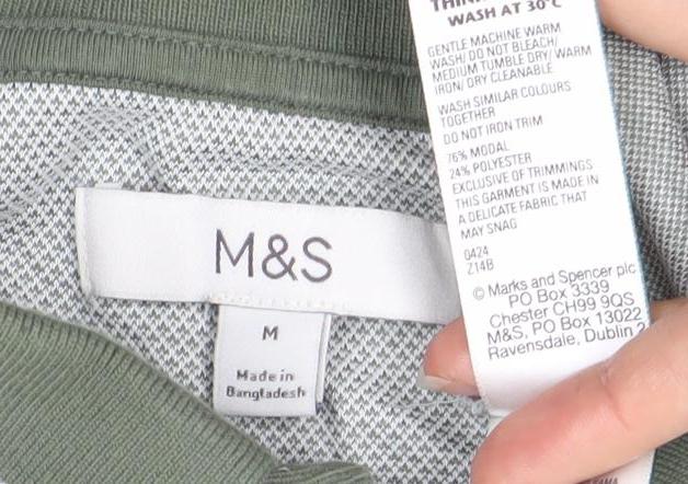Marks and Spencer Green Polo Shirt M Short Sleeve