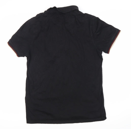Ted Baker Men's Black Polo Shirt Size 4 Short Sleeve
