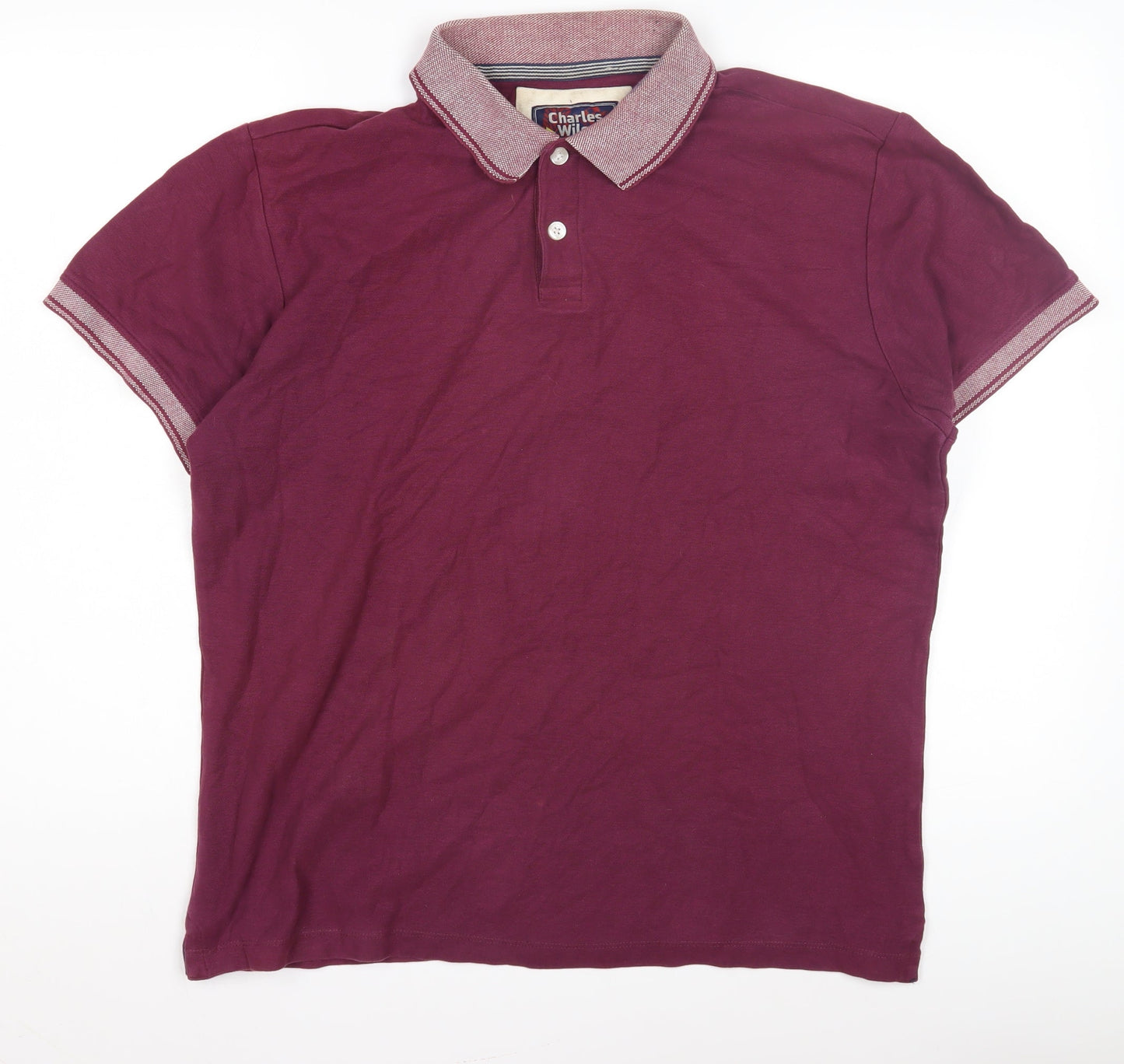 Charles Wilson Men's Red Polo Shirt, Size L, Short Sleeve