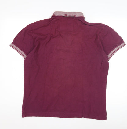 Charles Wilson Men's Red Polo Shirt, Size L, Short Sleeve