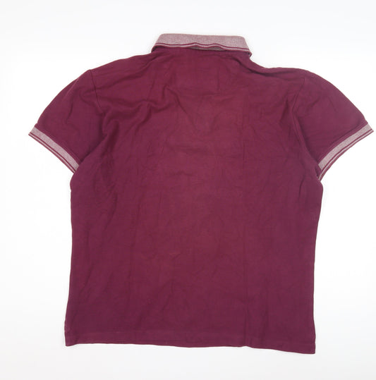 Charles Wilson Men's Red Polo Shirt, Size L, Short Sleeve