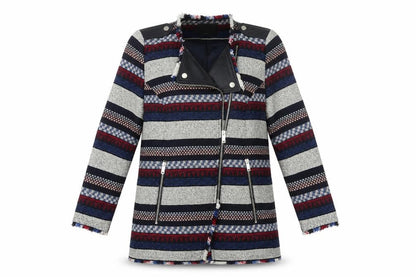 Womens UK Size L Zara Multicoloured Biker Coat