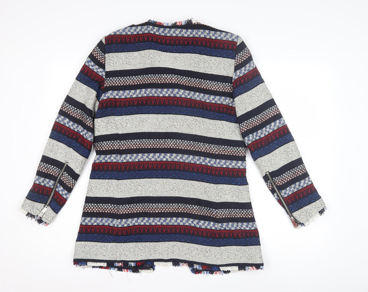 Womens UK Size L Zara Multicoloured Biker Coat