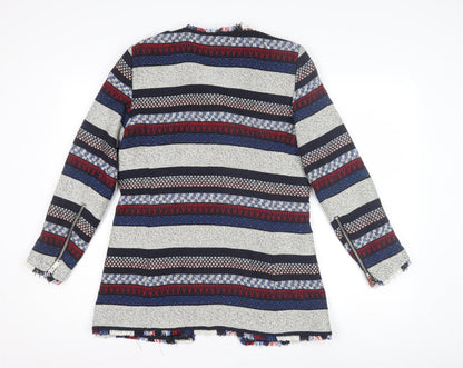 Womens UK Size L Zara Multicoloured Biker Coat