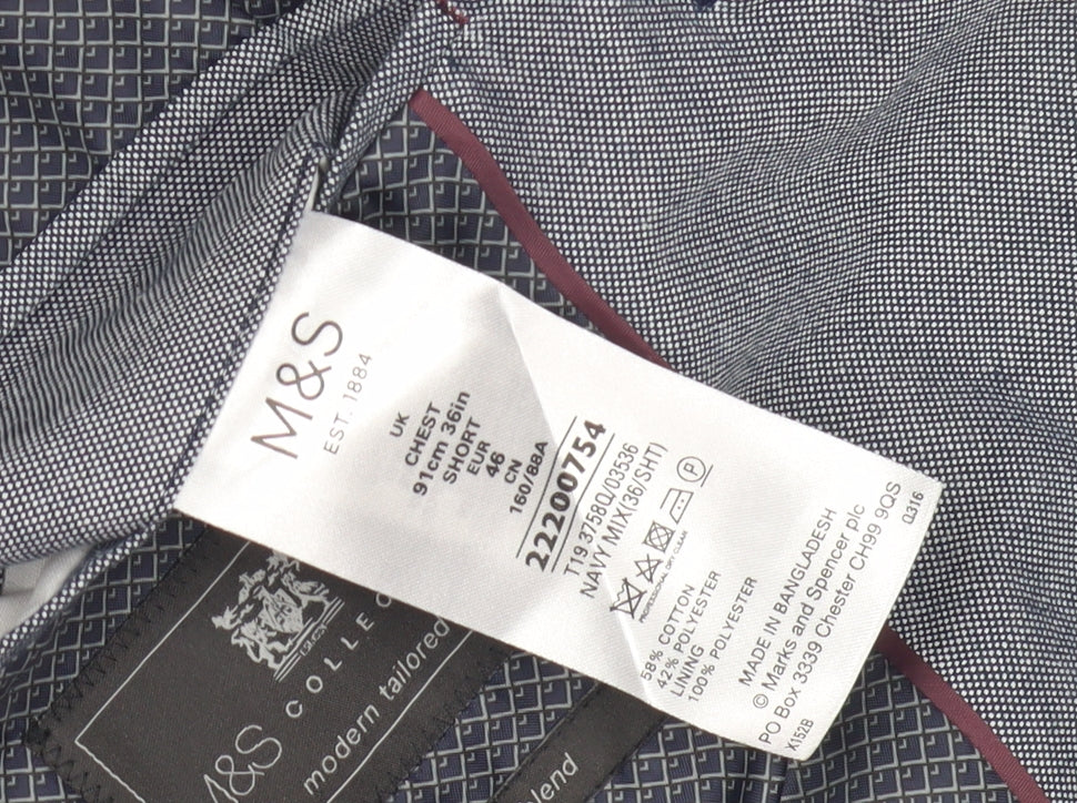 Mens UK Size 36 Marks and Spencer Blue Basic Jacket