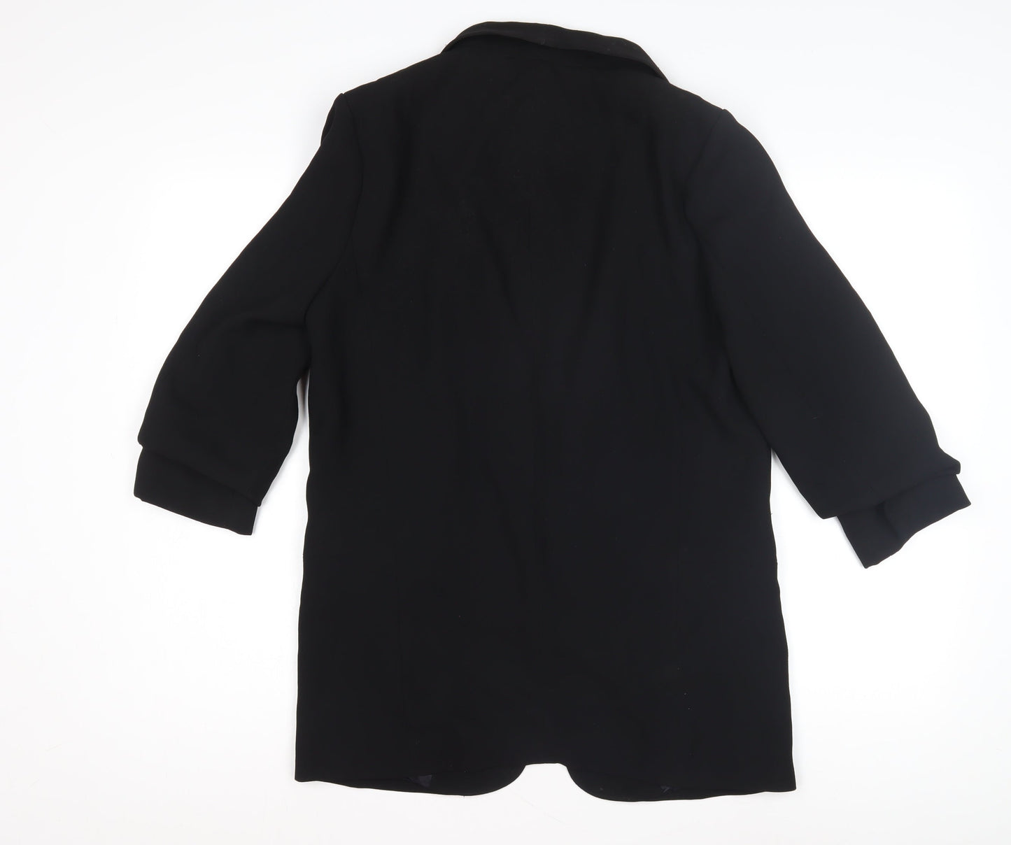 Womens UK Size L Zara Woman Black Overcoat