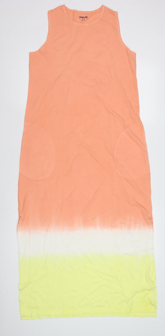 Lands' End Women Multicoloured Cotton Casual Dress S