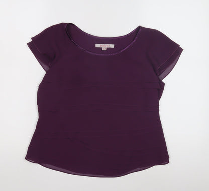 Jacques Vert Women's Purple Blouse, Size 12, Short Sleeve