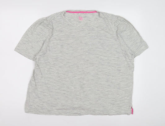 Boden Women's XL White Striped T-Shirt, Casual Style
