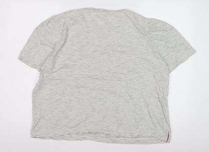 Boden Women's XL White Striped T-Shirt, Casual Style