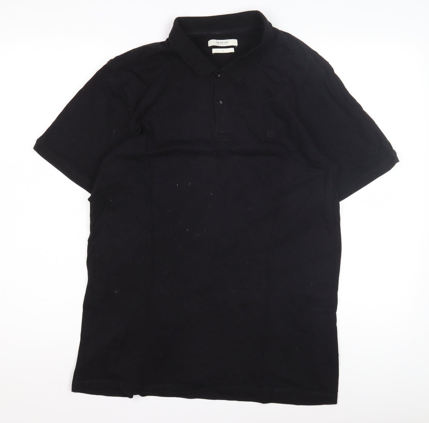 Jack & Jones Men's Black Polo Shirt Size L Casual