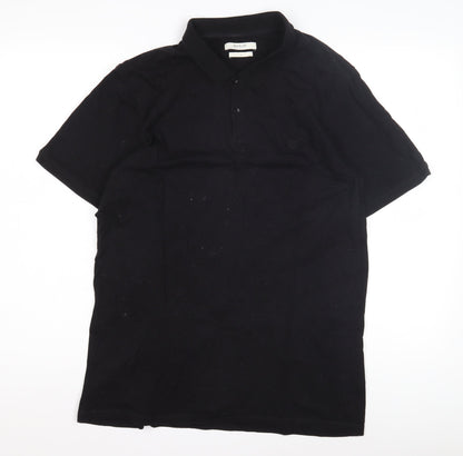 Jack & Jones Men's Black Polo Shirt Size L Casual