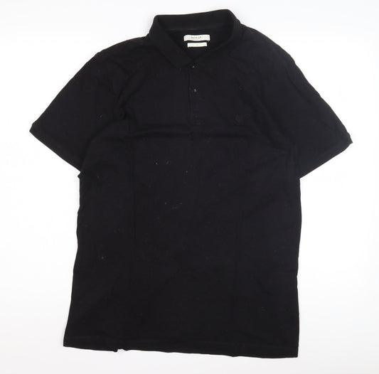 Jack & Jones Men's Black Polo Shirt Size L Casual