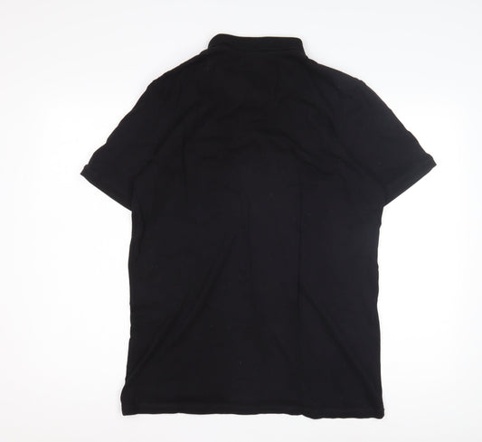 Jack & Jones Men's Black Polo Shirt Size L Casual