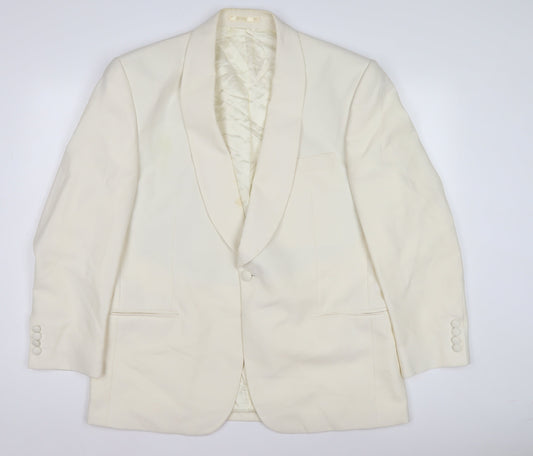 Mens UK Size 44 Racing Green Regular Ivory Suit Jacket