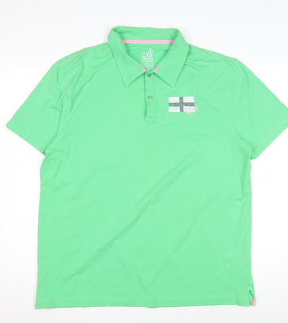 Reebok Men's Green Polo Shirt 2XL Casual Short Sleeve