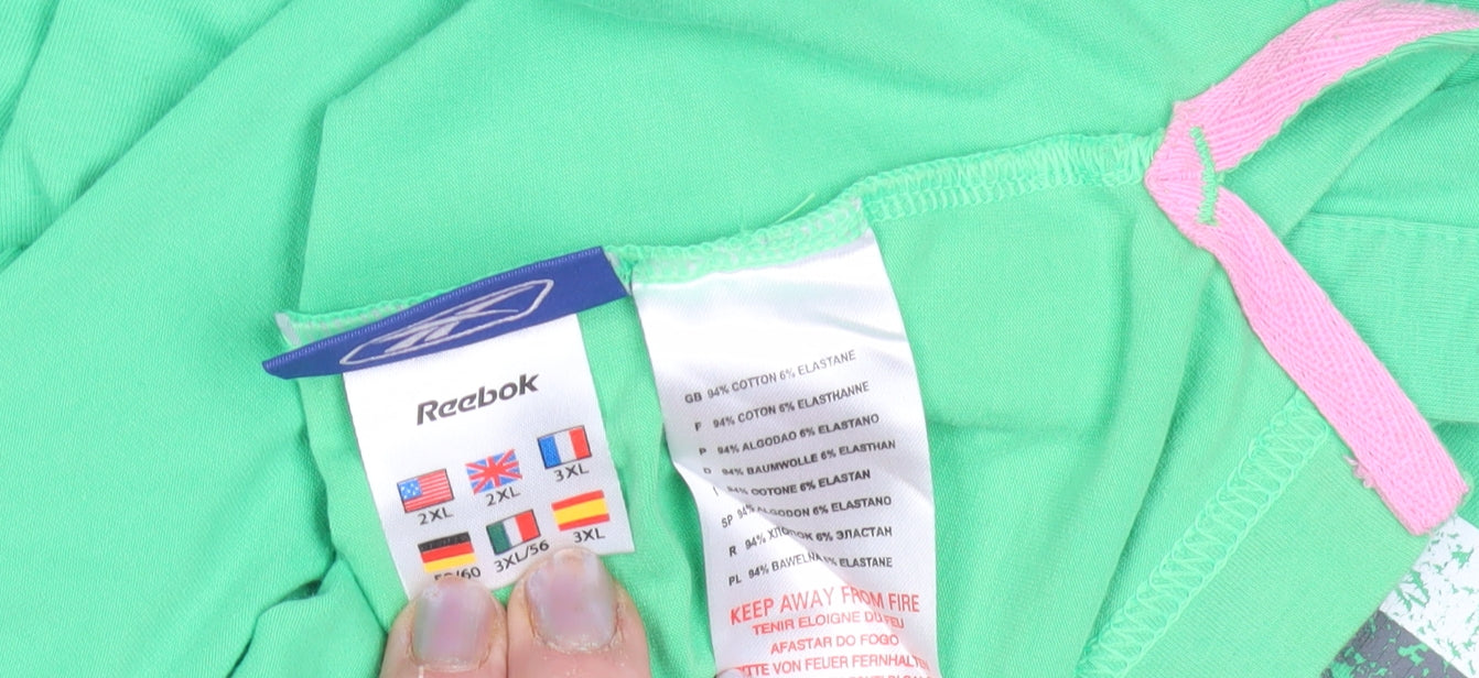 Reebok Men's Green Polo Shirt 2XL Casual Short Sleeve