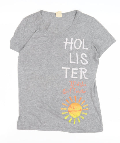 Womens UK Size L Hollister Grey Basic T-Shirt