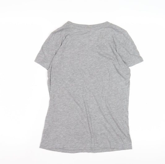 Womens UK Size L Hollister Grey Basic T-Shirt