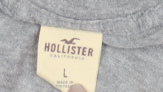 Womens UK Size L Hollister Grey Basic T-Shirt