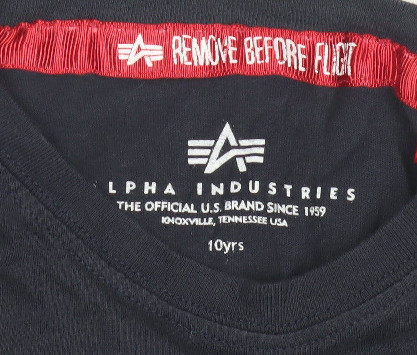 Alpha Industries NASA Boys Black 10 Years T-Shirt